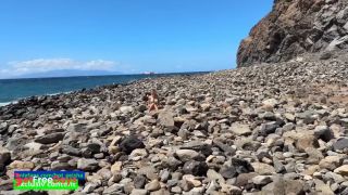 Sex and Blowjob in Public on the Beach from a Blonde and a Brunette-2
