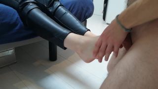 Having A Good Time With My Girlfriend's Feet When She Wears Leather-5