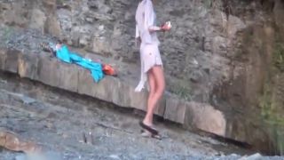 Clumsy girl accidentally shows her  pussy-0