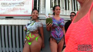 Nude Girls With Only Body Paint Out In Public On The Streets Of Fantasy Fest 2018 Key West  Florida-2