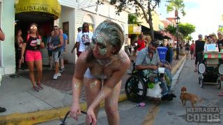 Nude Girls With Only Body Paint Out In Public On The Streets Of Fantasy Fest 2018 Key West  Florida-6