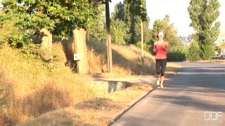 Running with her shapely  legs!-1
