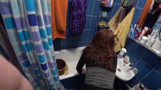 Real cheating wife with a young guy in the toilet - Wife-4