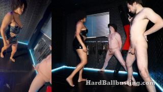 Hard Ballbusting - Split screen Mistress Sasha hard ball busting POV - Ball fetish-7