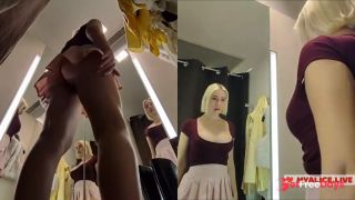 [GetFreeDays.com] Young blonde shows tits in public place. Try on haul transparent clothes Adult Video November 2022-0