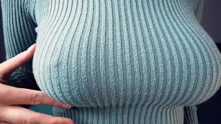 Lorena Brink - Big Tits Playing Teasing in a Tight Knitted Sweater - Handpicked Jerk - Off Instruction - Fapping-0