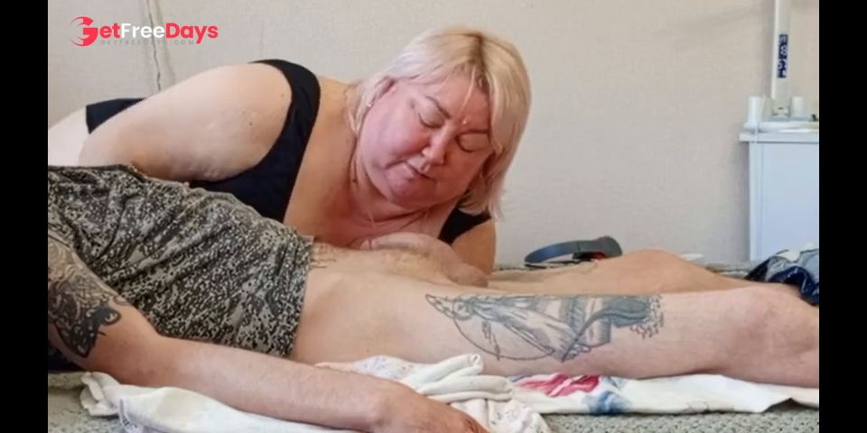 Mother-in-law sucks my dick during a break