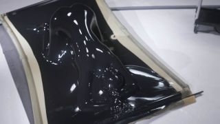 Needy Slut Tries Multiple Positions In Latex Vacbed-5