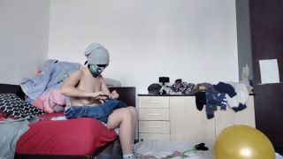 Hermina - Amateur wife has fun trying on clothes and cutting them. Amateur wife dances naked around the house.-5