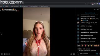 Blowjob porn Caroline Zalog Exclusive Caroline Zalog Teases in Halloween Livestream Leak Video-7