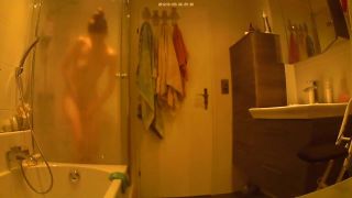 Beauty girl with hairy pussy taking a shower. hidden cam-9