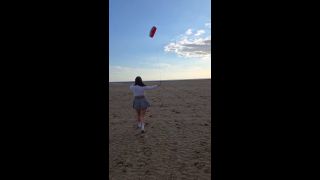 Bambi and Hubby - Curvy Wife Flies A Kite On A Beach And Accidentally Flashes Her Ass and Hairy Pussy, Public Upskirt-3