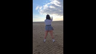 Bambi and Hubby - Curvy Wife Flies A Kite On A Beach And Accidentally Flashes Her Ass and Hairy Pussy, Public Upskirt-5