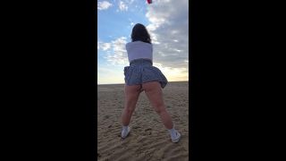 Bambi and Hubby - Curvy Wife Flies A Kite On A Beach And Accidentally Flashes Her Ass and Hairy Pussy, Public Upskirt-6
