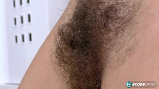 Natural young girl, hairy pussy masturbation-0