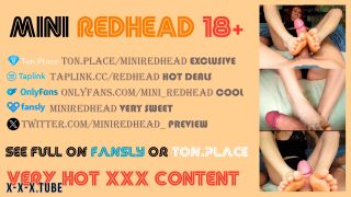 hardcore Sweet Blowjob And Footjob From Mini Redhead With A Shot Of Hot Cum On Her Feet  MiniRedhead -9