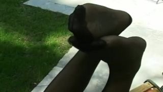 porn clip 25 Dusky Bench Brunette - foot - feet porn elena koshka primal fetish-0