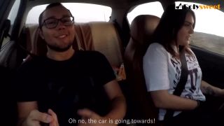 [Amateur] Girl jerks off a guy and masturbates herself while driving in public (talk)-6