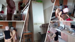 Hermina - Amateur couple licks ice cream, having fun in the kitchen.-8