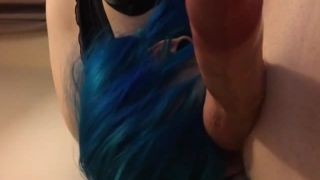 Amateur 9781-Blue haired teen slt sucking on a big fat cock-5